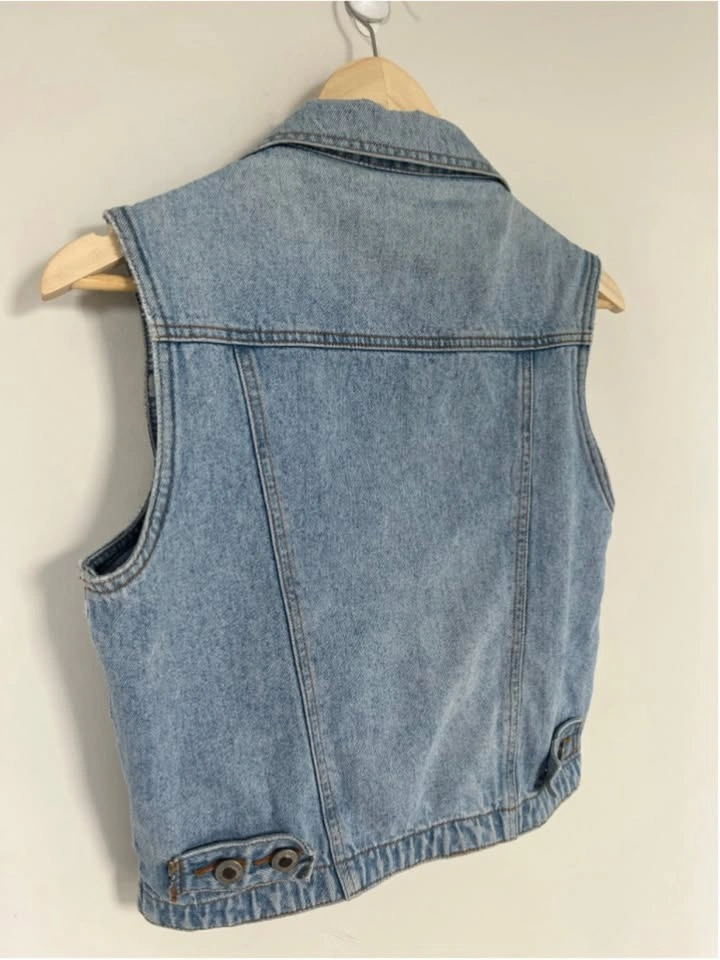 Vintage 90s Santa Barbara Clothing Co. Denim Vest Blue Jean Medi - photo 5