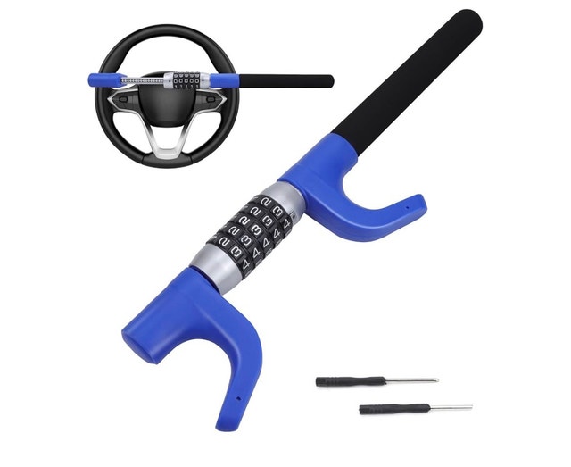 New Car Van Truck Steering Wheel Lock Anti-Theft Keyless Device