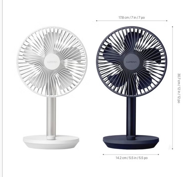 Brand New LUMENA Fan Stand 4 Premium Cordless Desktop Fan - 2Pk - photo 3