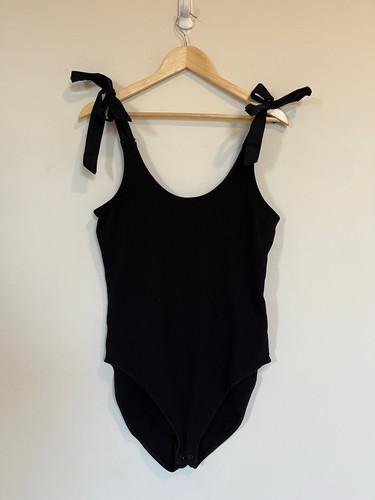 Old Navy Black Ribbed Tie-Shoulder Bodysuit Size Large Tall - photo 3