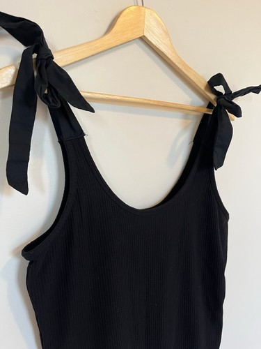 Old Navy Black Ribbed Tie-Shoulder Bodysuit Size Large Tall - photo 4