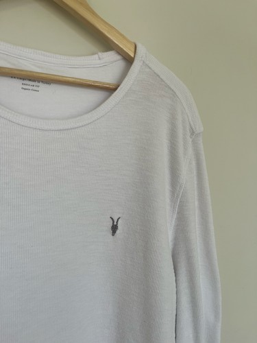 White AllSaints Long Sleeve Muse Thermal Tee - photo 4