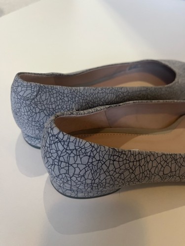 ECCO Anine Ballerina Flats Dress Shoes Gray Black Cracked Leathe - photo 4