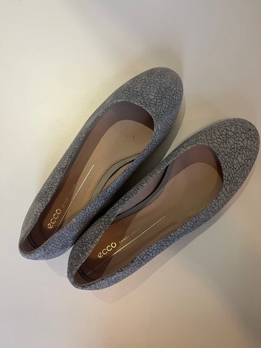 ECCO Anine Ballerina Flats Dress Shoes Gray Black Cracked Leathe - photo 5