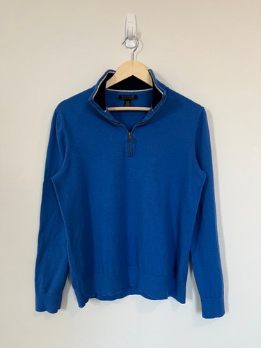 Banana Republic Pima Cotton Cashmere Cobalt Blue QuarterZip
