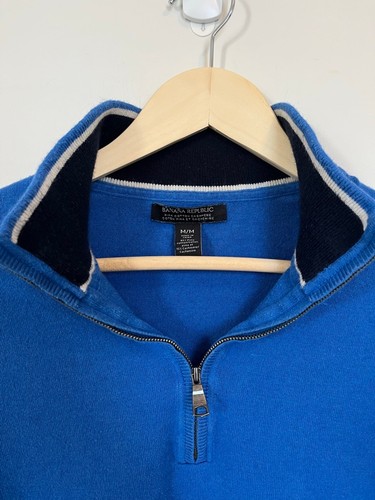 Banana Republic Pima Cotton Cashmere Cobalt Blue QuarterZip - photo 2
