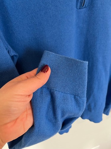 Banana Republic Pima Cotton Cashmere Cobalt Blue QuarterZip - photo 4
