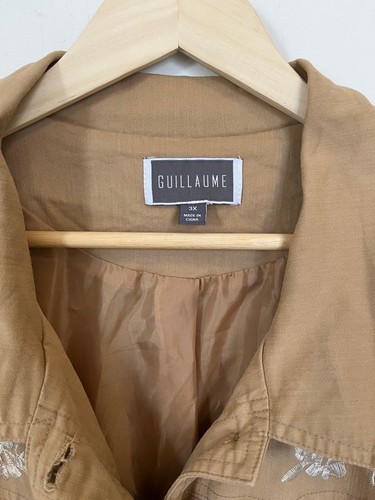 Tan Guillaume Brown Floral Embroidered Utility Jacket - photo 2