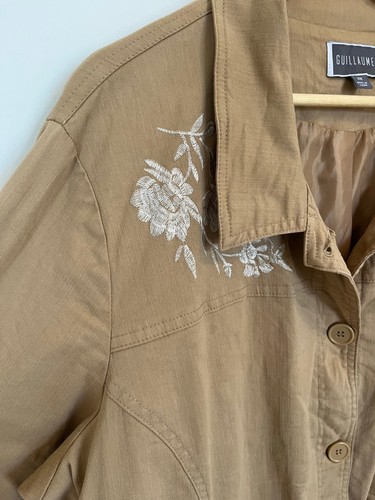 Tan Guillaume Brown Floral Embroidered Utility Jacket - photo 3