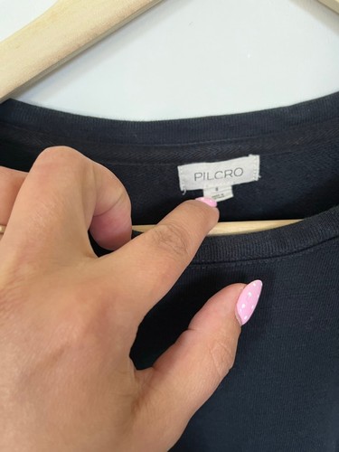 Anthropologie Pilcro Black Faux Leather Corset Sweatshirt - photo 3