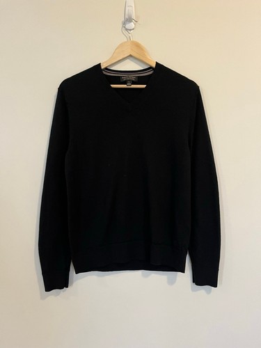 Banana Republic Black 100% Merino Wool V-Neck Sweater