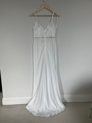 Emory Park White Satin Maxi Dress with Lace Cut-out - photo 2