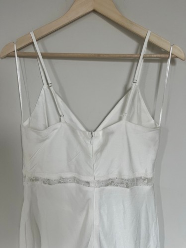 Emory Park White Satin Maxi Dress with Lace Cut-out - photo 3