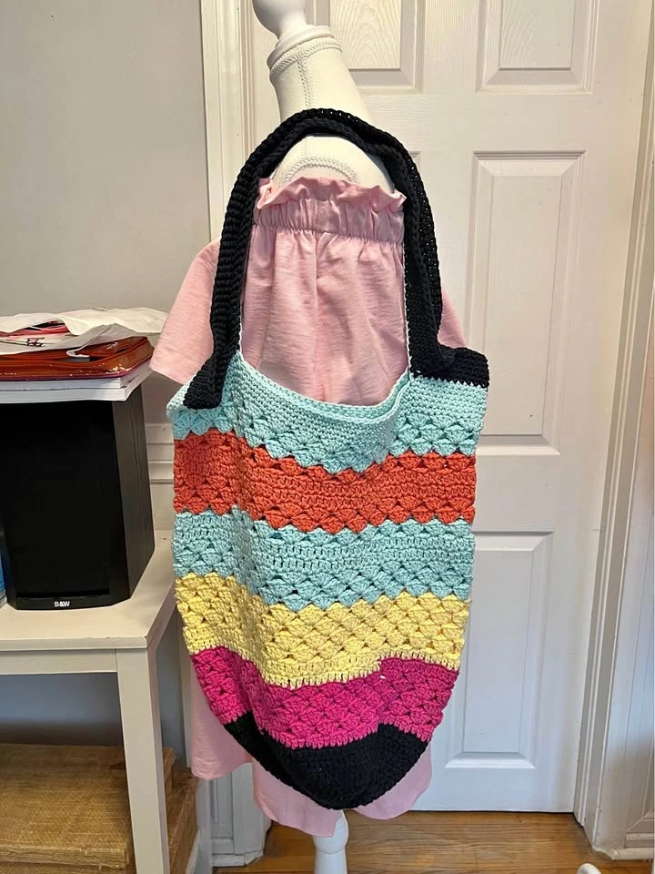 🏈 Handmade Crochet Tote Bag