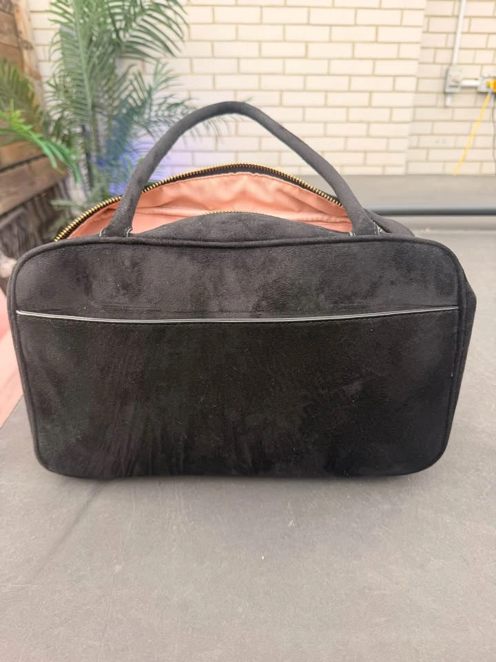 Poppy & Peonies Black Suede Handbag - photo 3