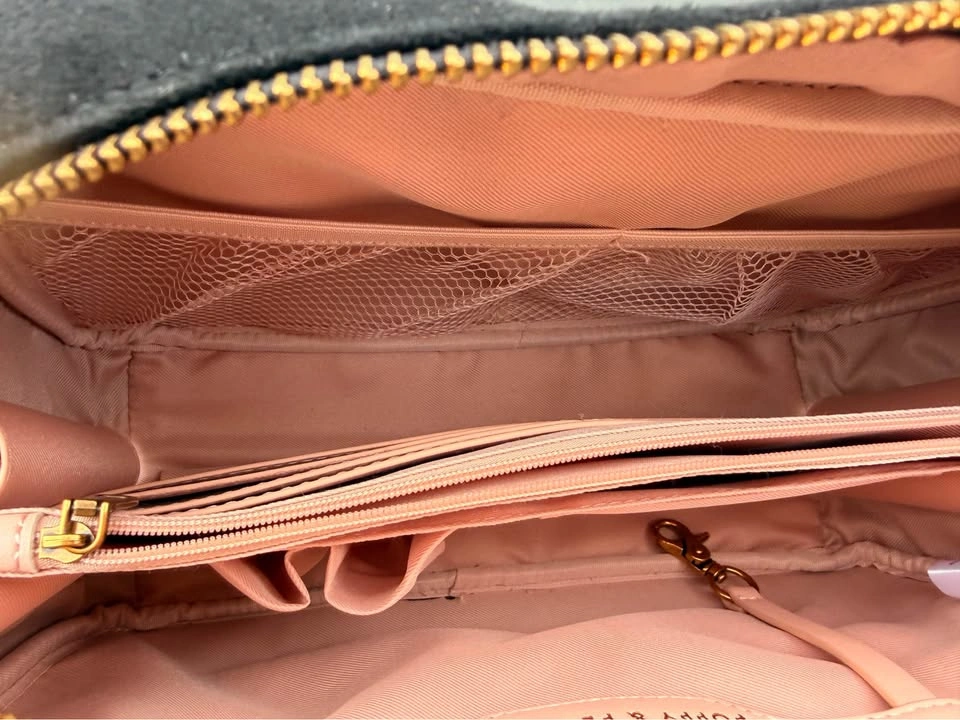Poppy & Peonies Black Suede Handbag - photo 5