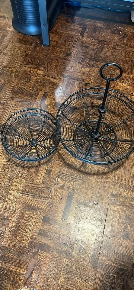 2-Tier Black Wire Fruit Basket Stand 🏈 - photo 3