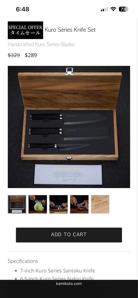 Kamikoto Kuro knife set - photo 3