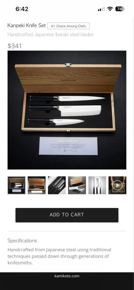 Kamikoto kanpeki knife set, new Japanese knives - photo 5