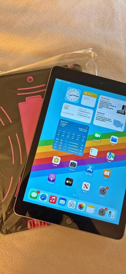 iPad 5 with pink case