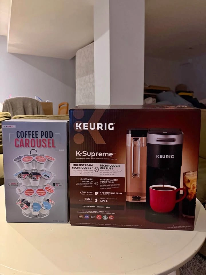 Keurig K-Supreme Coffee Maker and oneBREW Coffee Pod Carousel