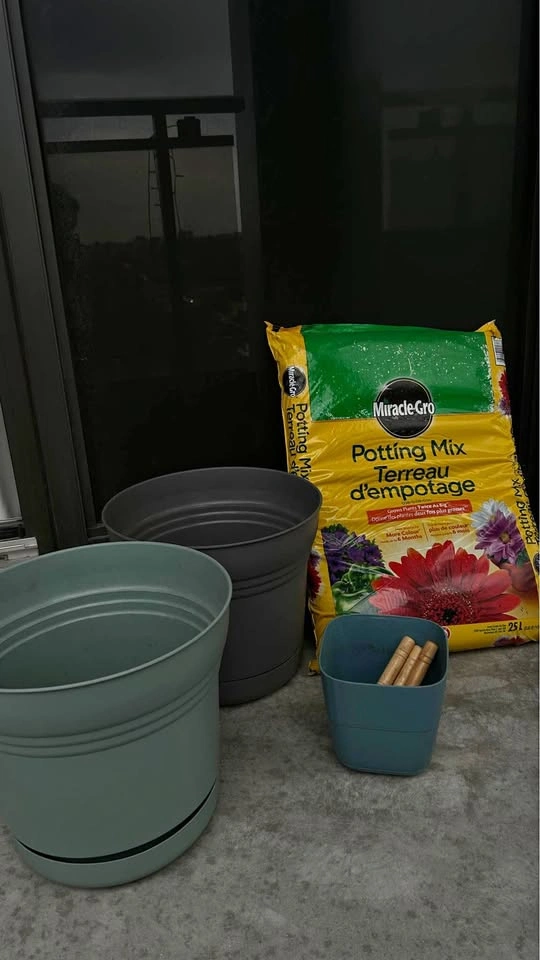 Planting soil and pots