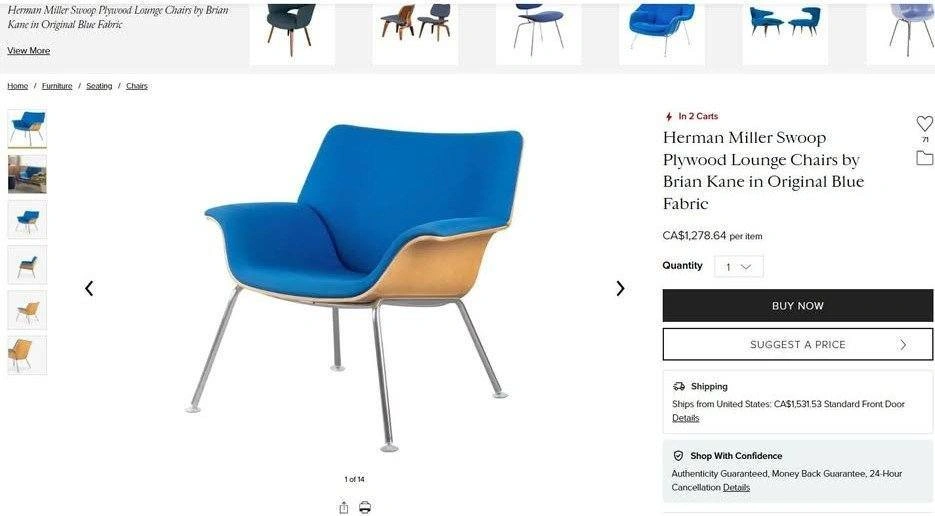 Rare Herman Miller Swoop lounge chair - photo 2