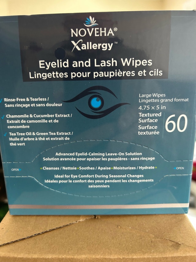 Noveha Xallergy Eyelid and Lash Wipes