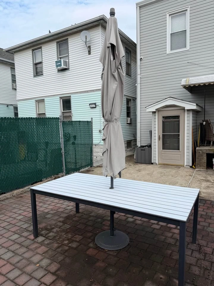 Outdoor Patio Table with Large Umbrella and Base - photo 2