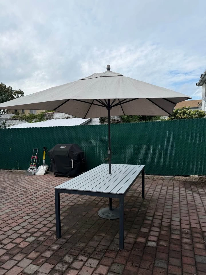 Outdoor Patio Table with Large Umbrella and Base - photo 4