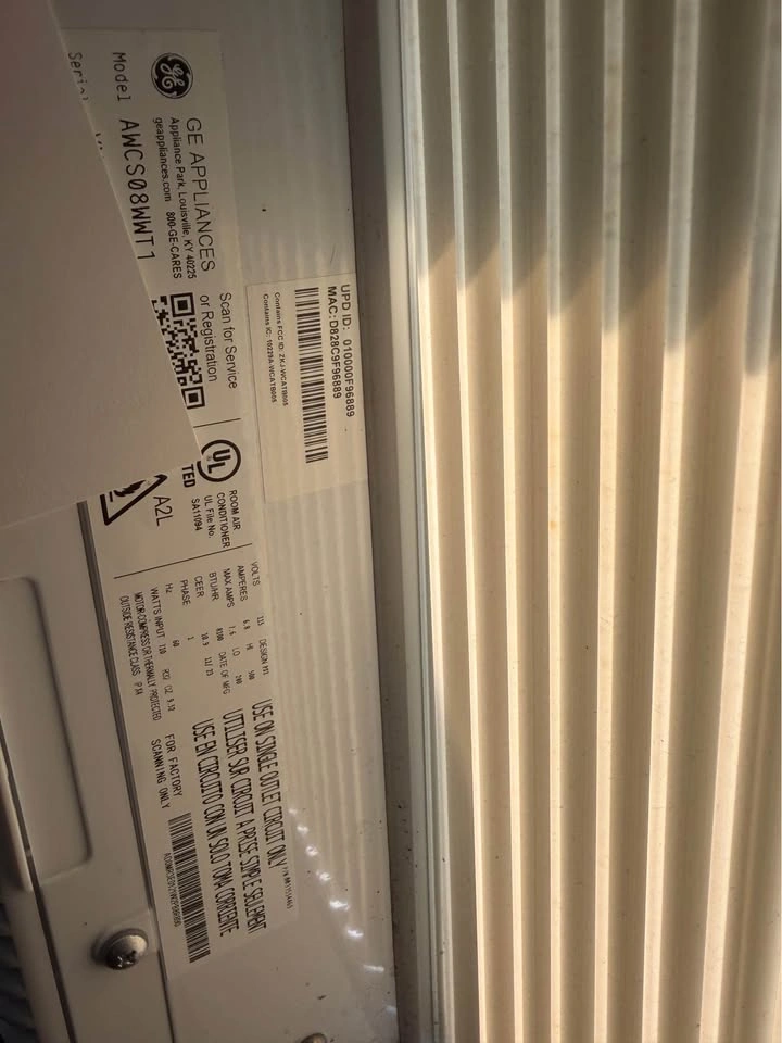 GE 8,000 BTU Smart Window Air Conditioner (Model AWCS08WWT1) - photo 2
