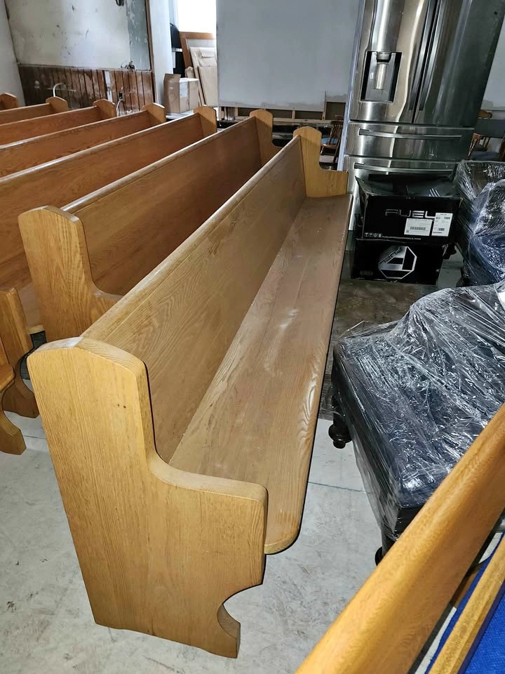 Solid Oak Church Pew