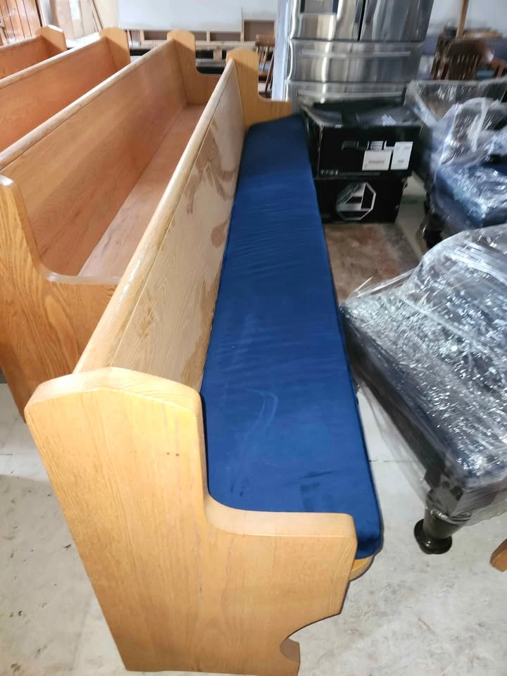 Solid Oak Church Pew - photo 2