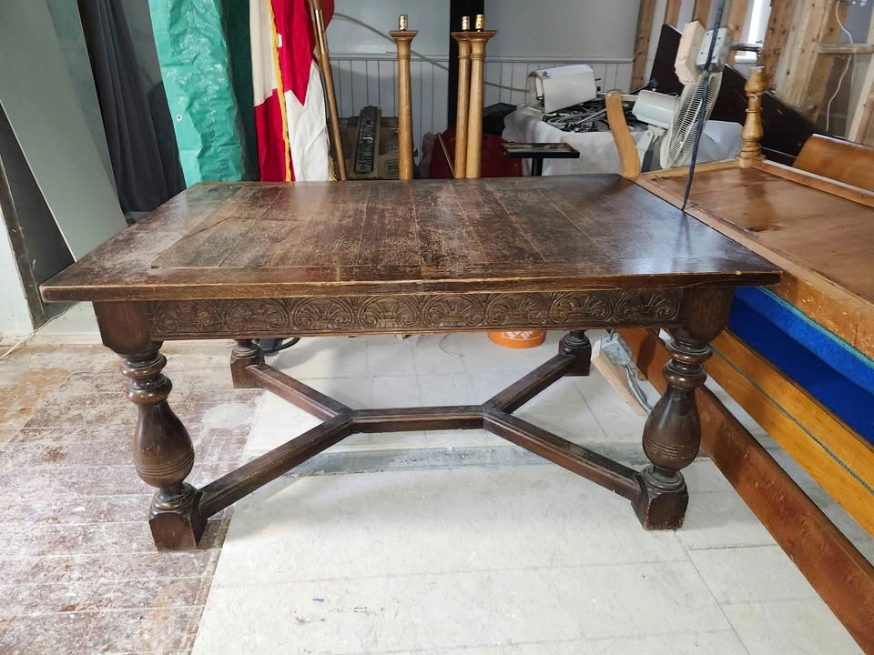 Antique Carved Wood dining Table - photo 2