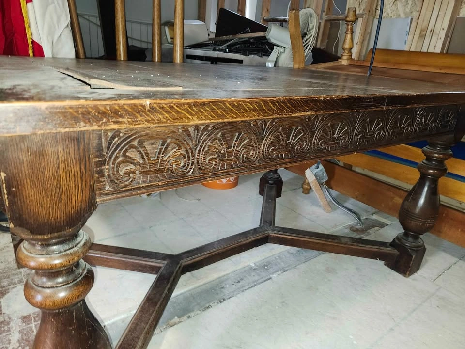 Antique Carved Wood dining Table - photo 3