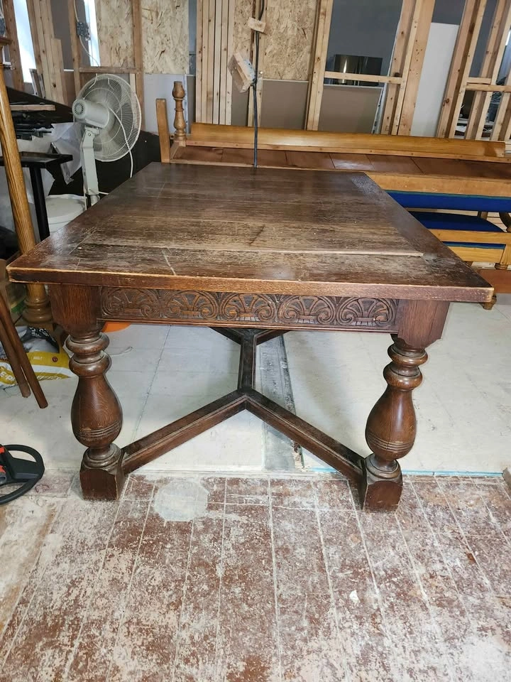 Antique Carved Wood dining Table - photo 4