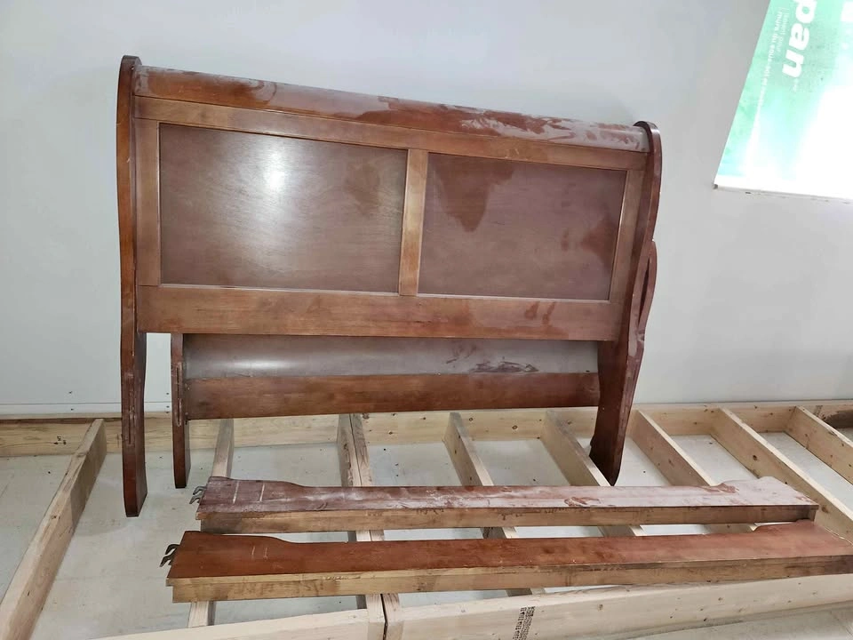 Wooden Sleigh Bed Frame Queen