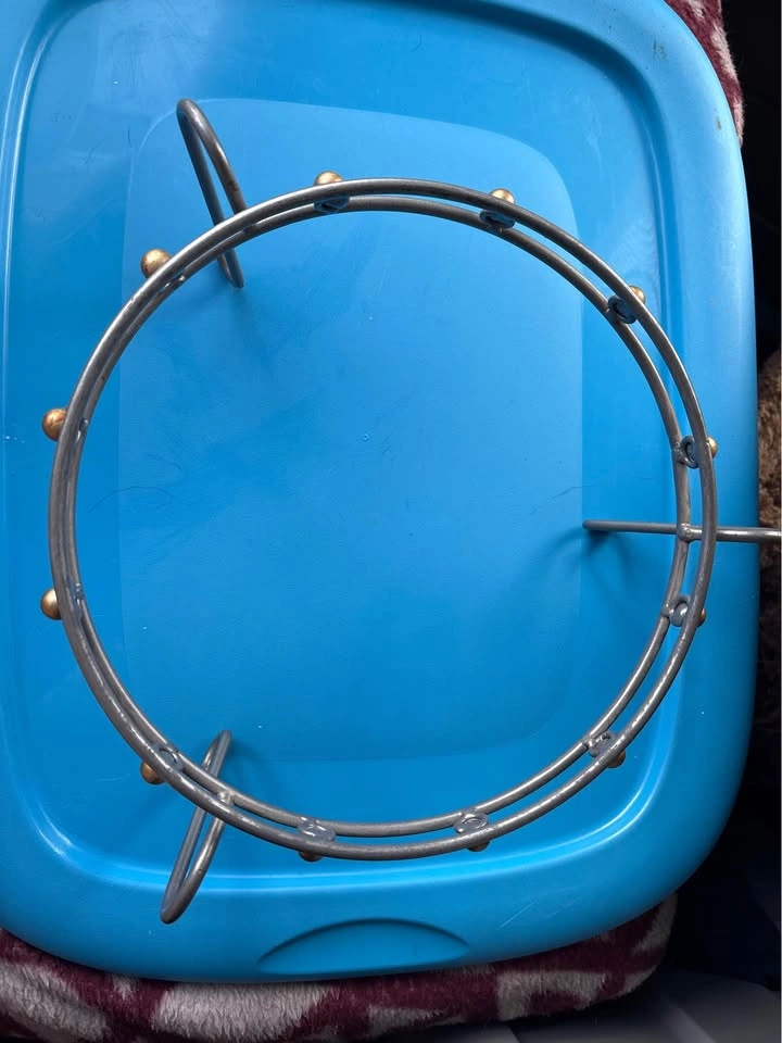 Clear Glass Bowl with Metal Stand - photo 2