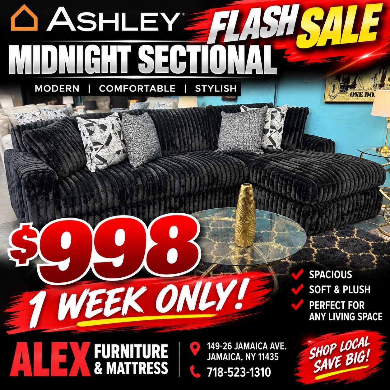 Ashley Midnight Sectional Sofa