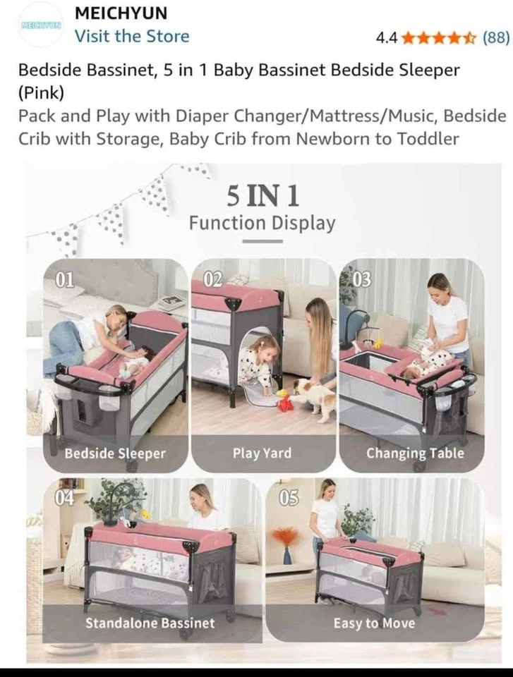 Bedside Bassinet 5 in 1 and Baby Bathtub - photo 4