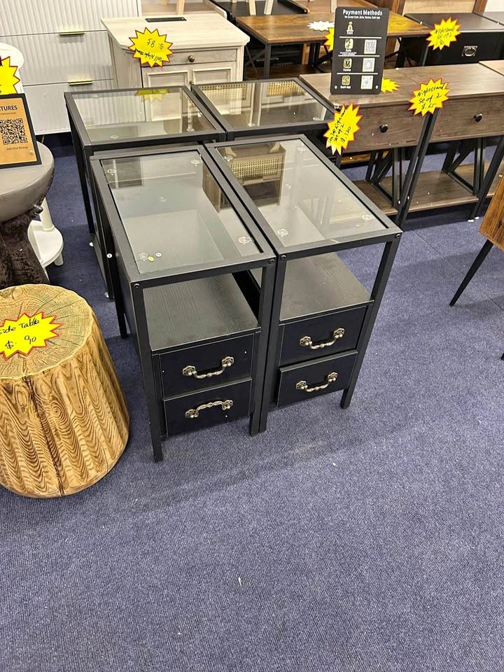 Black Nightstands — Set of 2