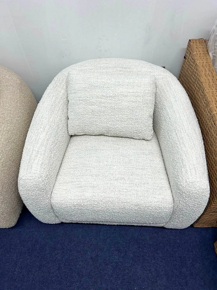 Ruma Pearl Fabric Barrel Swivel Accent Chair