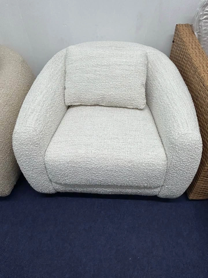 Ruma Pearl Fabric Barrel Swivel Accent Chair - photo 2