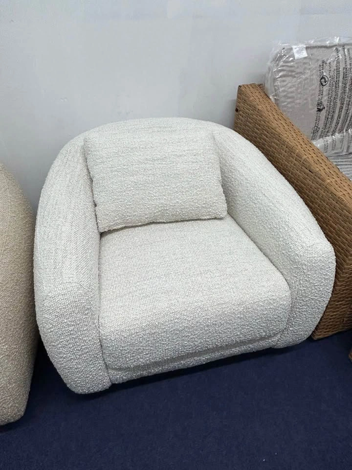 Ruma Pearl Fabric Barrel Swivel Accent Chair - photo 3