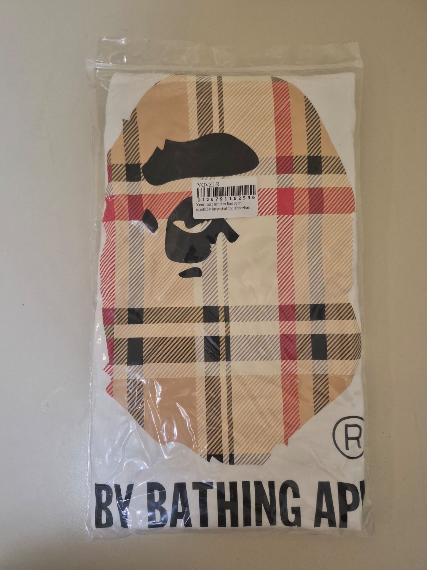 🏈A Bathing Ape BAPE Plaid Ape Head T-Shirt - photo 2
