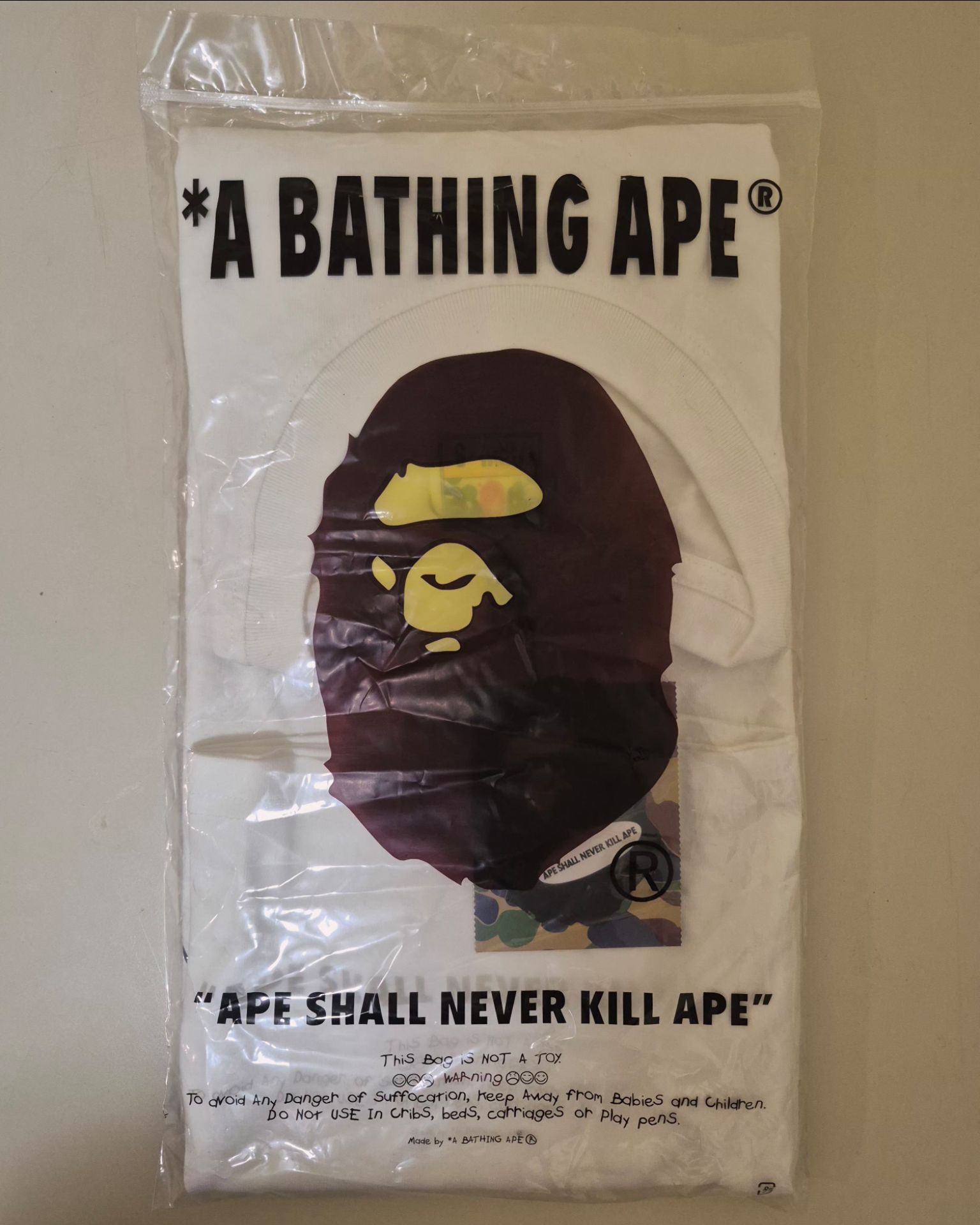 🏈A Bathing Ape BAPE Plaid Ape Head T-Shirt - photo 3