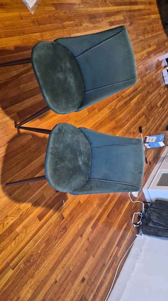 Dark Green Velvet Upholstered Dining Chairs