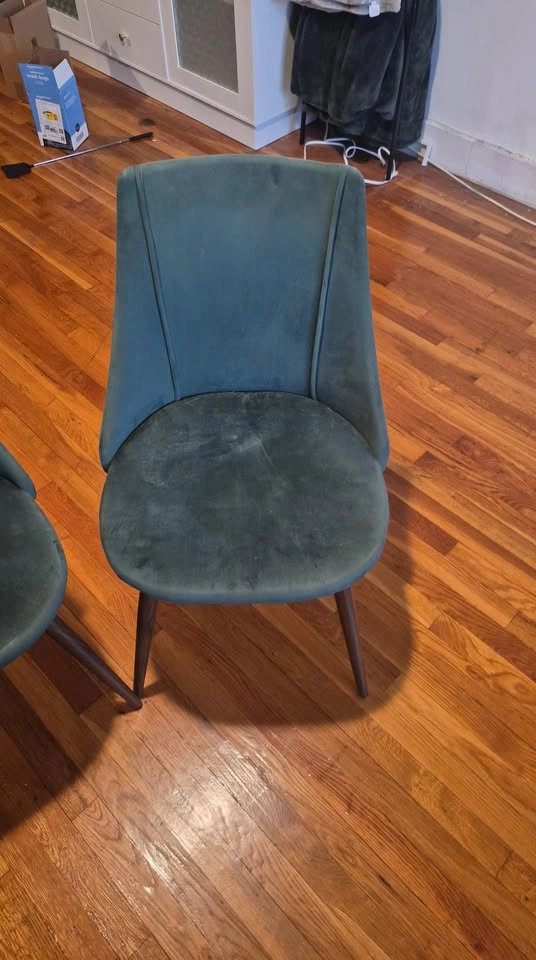 Dark Green Velvet Upholstered Dining Chairs - photo 2