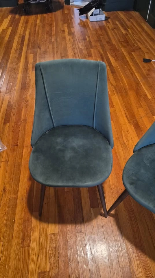 Dark Green Velvet Upholstered Dining Chairs - photo 3