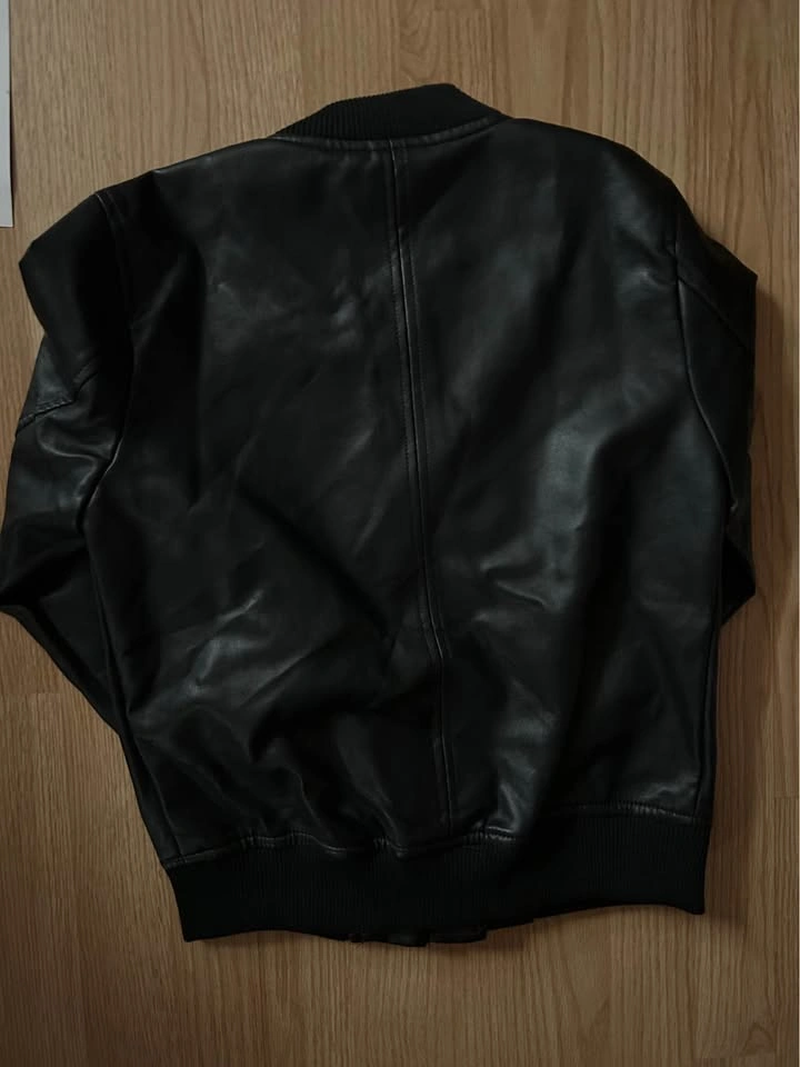 BNWT Suzy Shier Black Faux Leather Bomber Jacket - photo 3